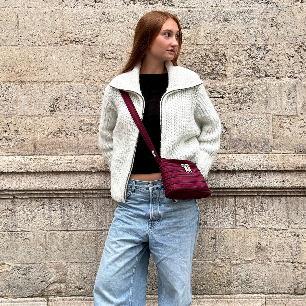 Le mini sac Messager - Prune