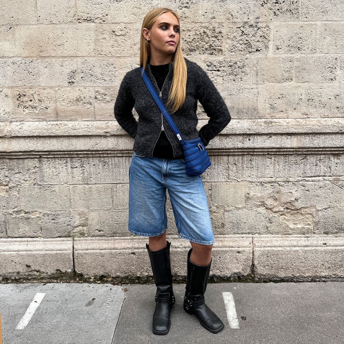 Le mini sac Messager - Indigo