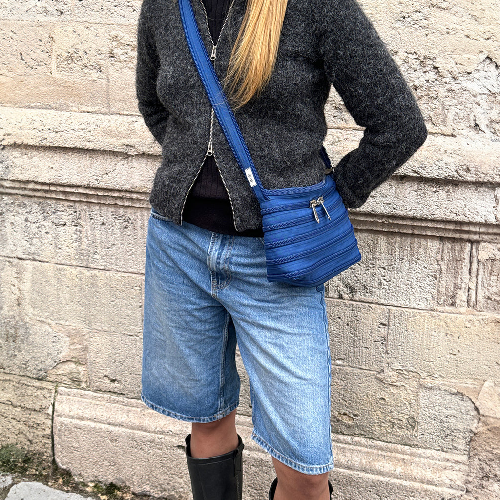 Le mini sac Messager - Indigo