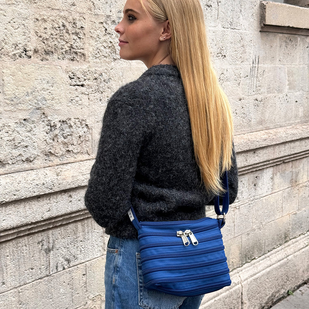 Le mini sac Messager - Indigo