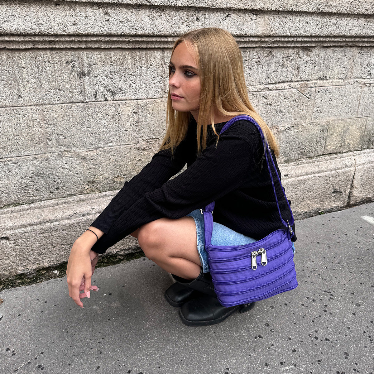 Le mini sac Messager - Violet